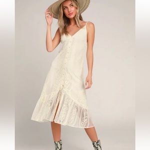 Lulus zahria cream lace dress